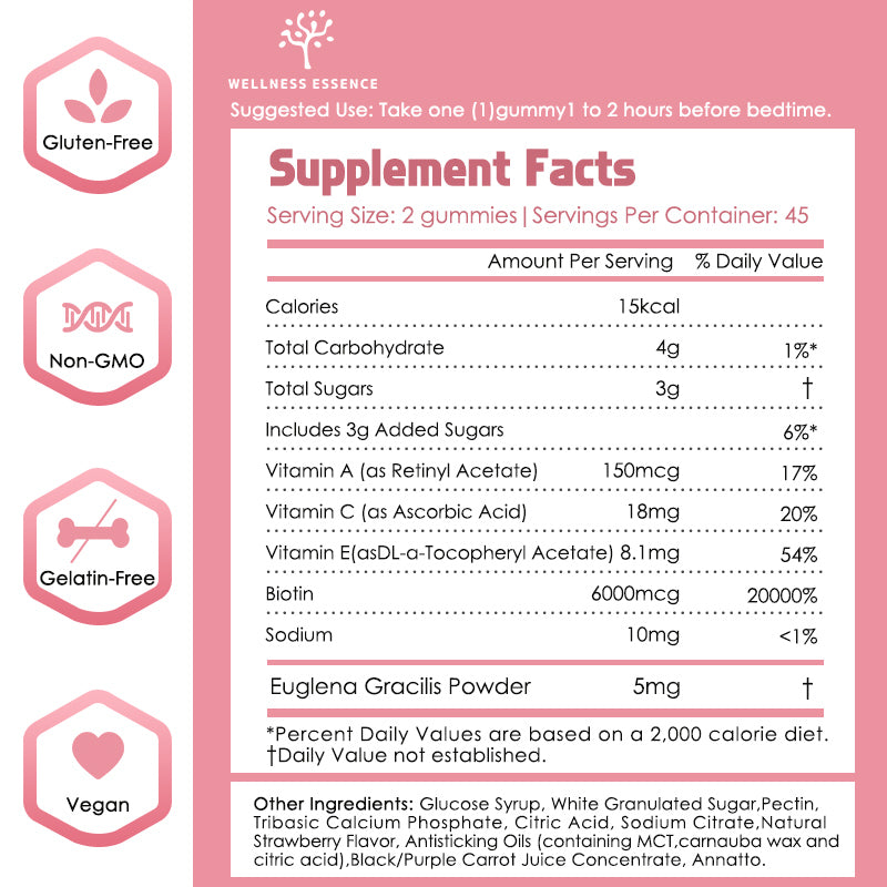 Wellness Essence Multivitamin Biotin Gummy For Skin, Hair &Nails