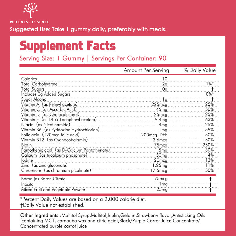 Wellness Essence Sugar-Free Multivitamin Gummy For Women